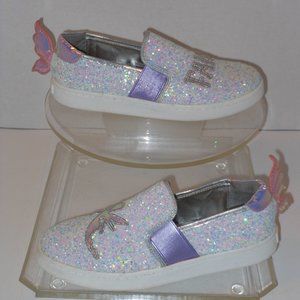 SAM EDELMAN BLANE LINA FAIRY SLIP ON SHOES GLITTER PINK AND PURPLE SIZE 4